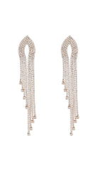 SILVER DIAMANTE TASSEL EARRINGS