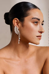 SILVER TIERED DROP EARRINGS