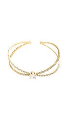 GOLD DIAMANTE PENDANT CUFF BRACELET