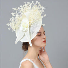 CREAM ELEGANT FEATHER FASCINATORS
