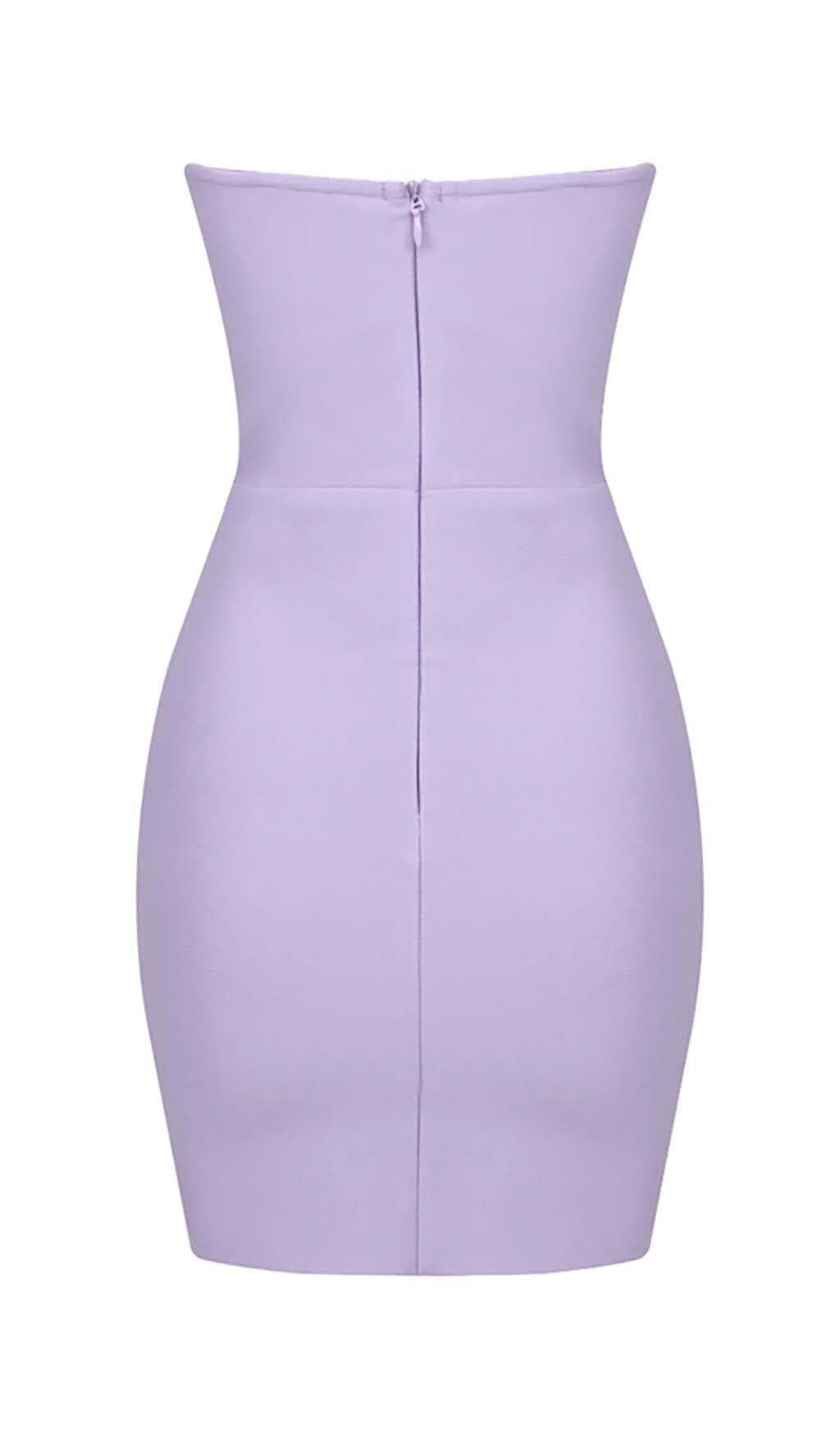 BANDEAU BANDAGE MINI DRESS IN LILAC
