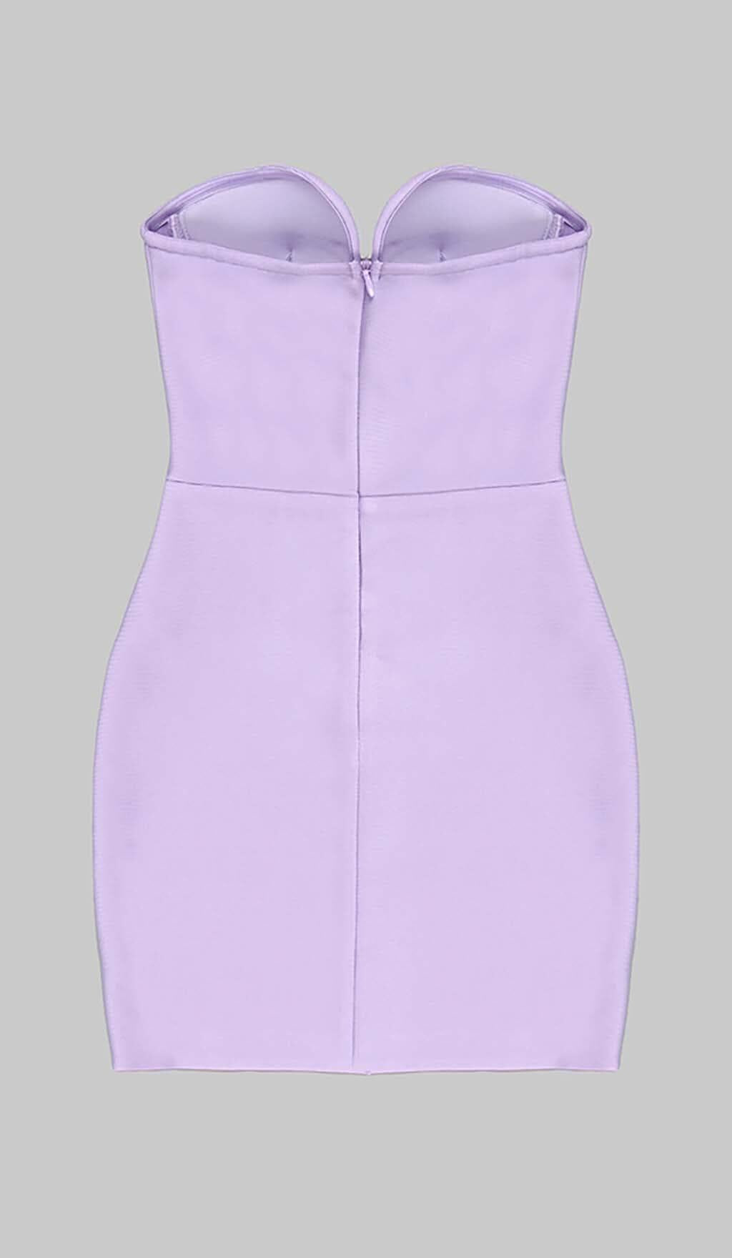 BANDEAU BANDAGE MINI DRESS IN LILAC