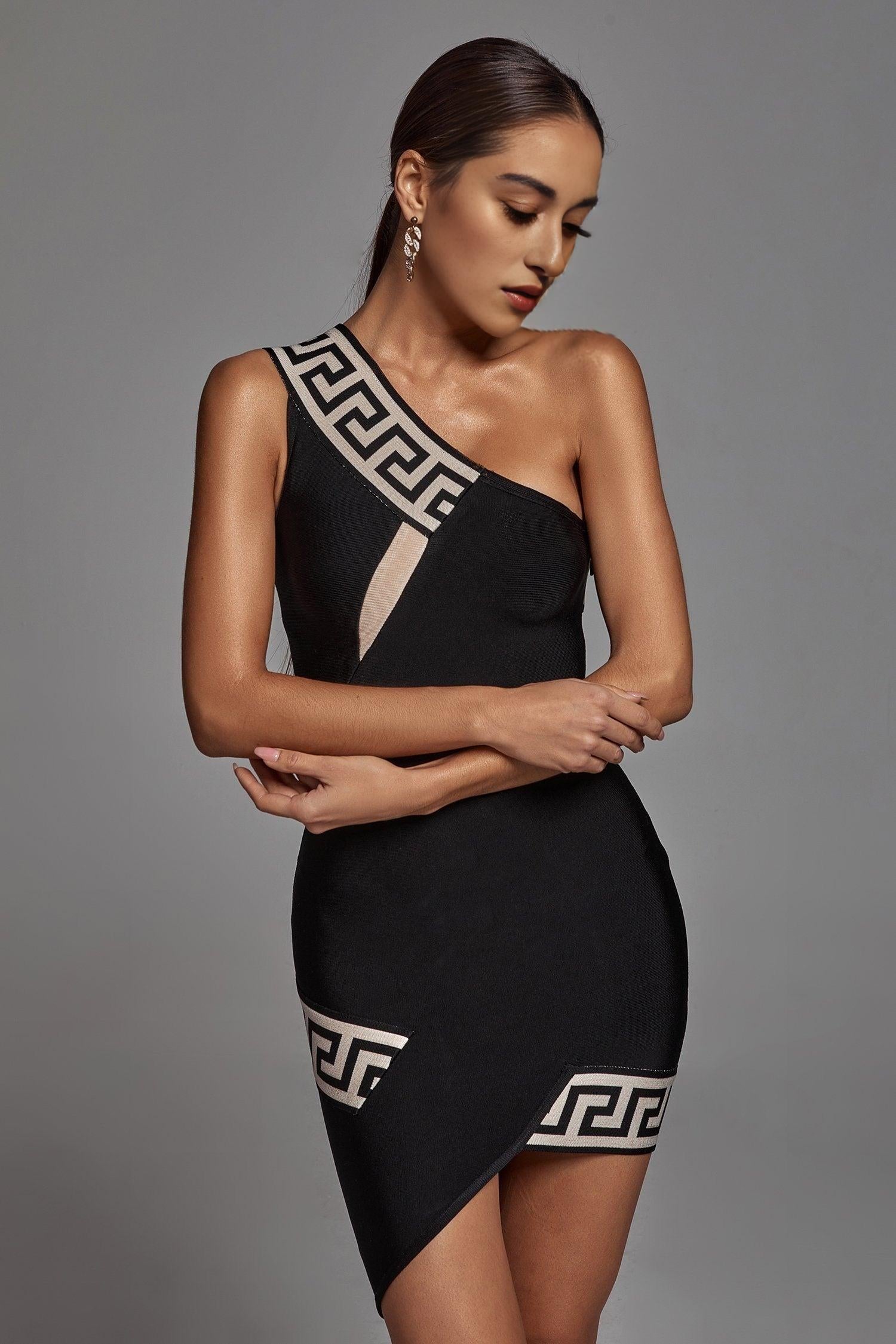 ONE SHOULDER BANDAGE DRESS