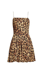 LEOPARD OUT STRAPPY MINI DRESS