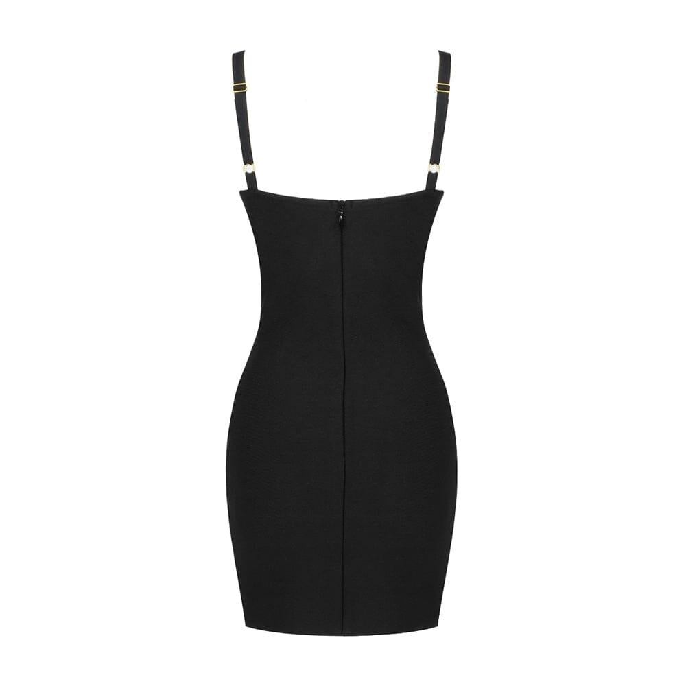 CUT OUT BANDAGE MINI DRESS IN BLACK