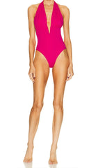 SOLID ONE PIECE BIKINI SWIMSUIT