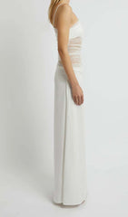 STRAPPY MESH MAXI DRESS IN WHITE