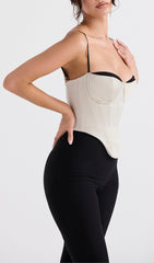 BEIGE SATIN UNDERWIRED CORSET