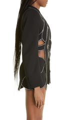 LATTICED EMBELLISHED ROPE TWO PIECES IN BLACK