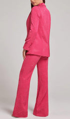 SEQUIN JACKET SUIT IN HYPER PINK