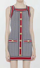 SLEEVELESS KNIT MINI DRESS IN MULTICOLOR