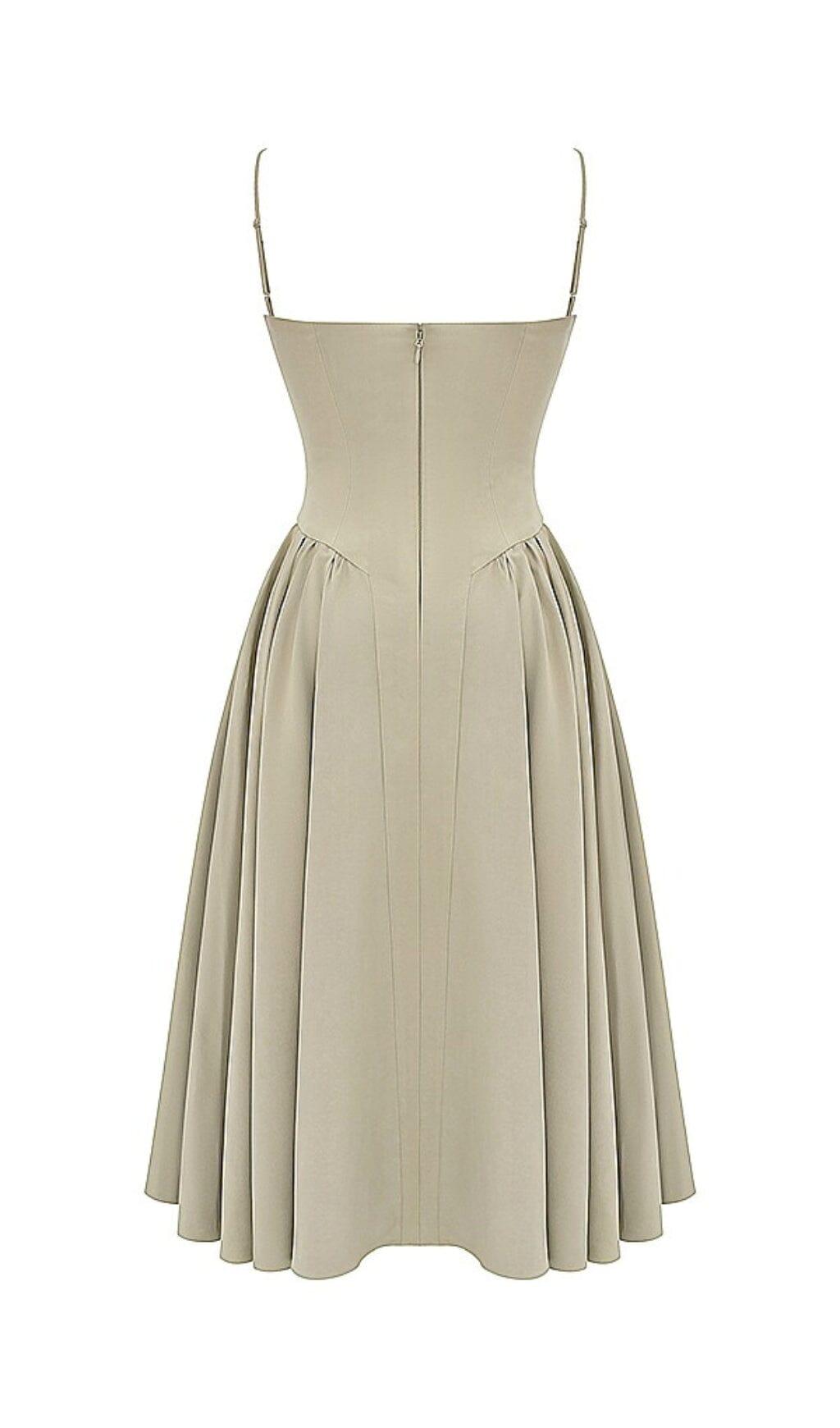 TAUPE BELTED SUNDRESS