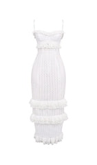 WHITE BRODERIE MAXI DRESS