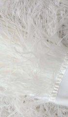 FEATHER BANDAGE MINI DRESS-WHITE