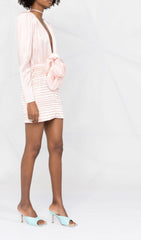 LONG SLEEVE FLOWER MINI DRESS IN PINK