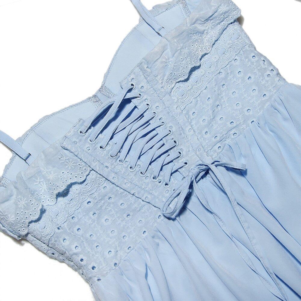 SOFT BLUE BRODERIE ANGLAIS MIDI SUNDRESS