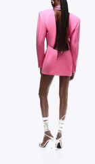 CUTOUT CRYSTAL-EMBELLISHED MINI DRESS IN PINK