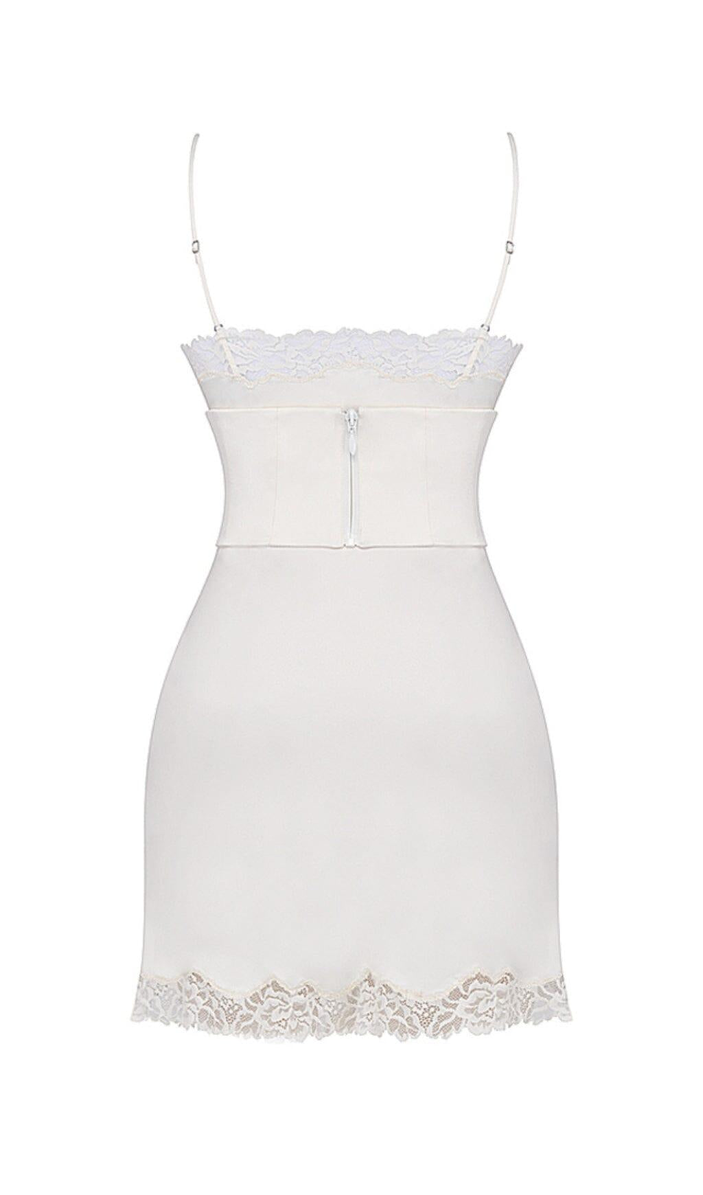 IVORY SATIN SLIP DRESS