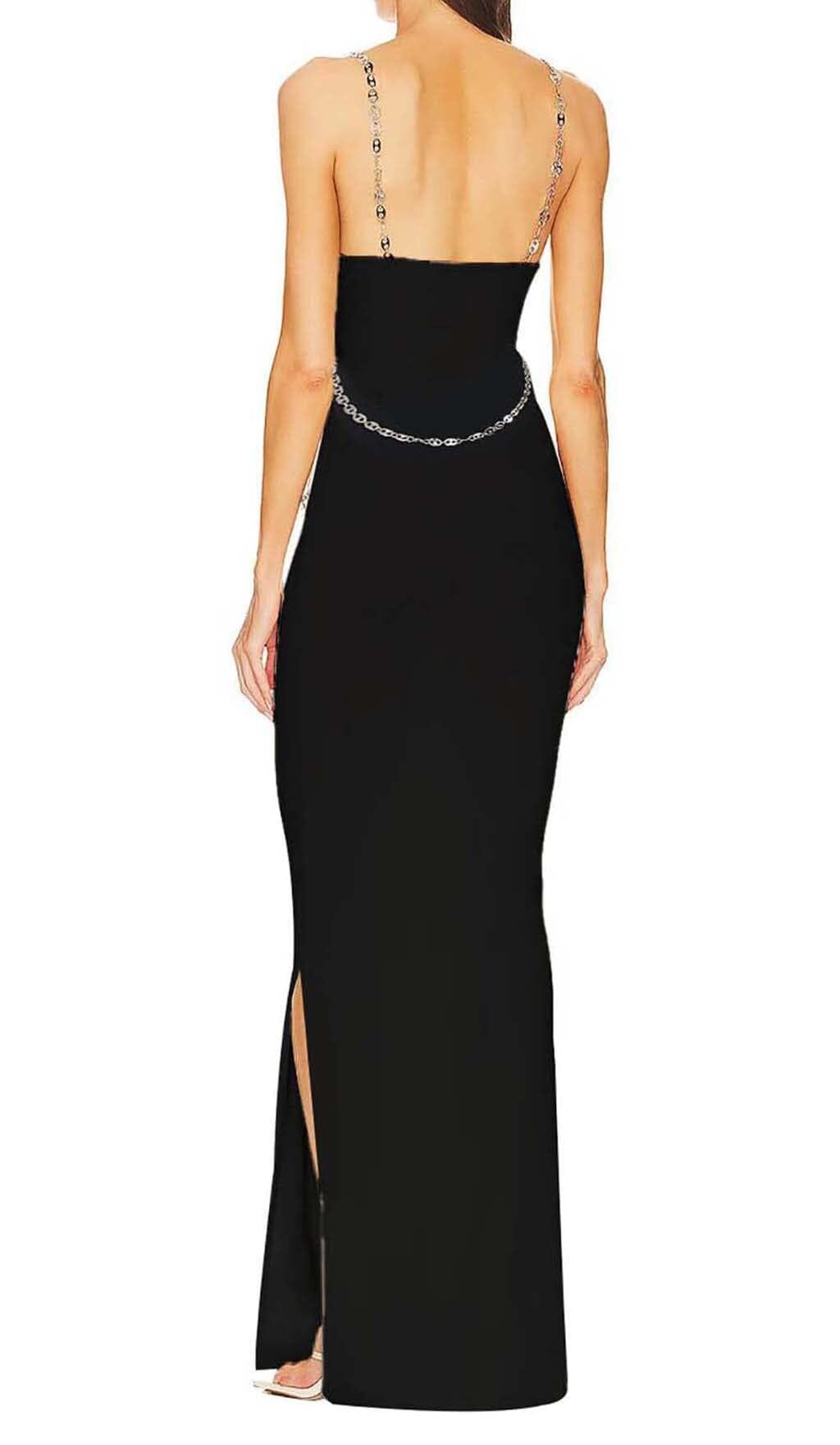 Crystal STRAPPY BANDAGE MAXI DRESS IN BLACK