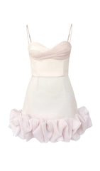 RUFFLED CORSET MINI DRESS IN PINK