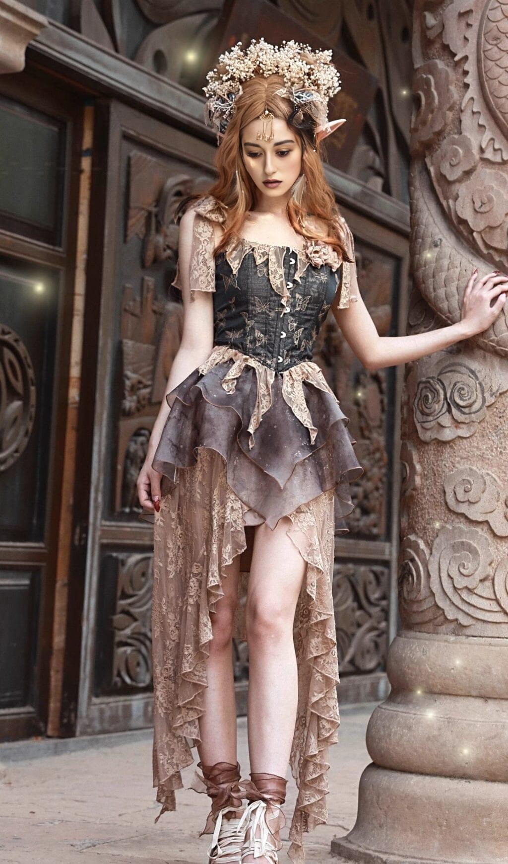 ORGANZA LOLITA LACE SLIT SKIRT