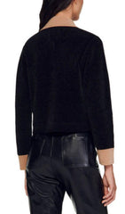 MARCELLO VELOUR KNIT CROPPED COATIGAN