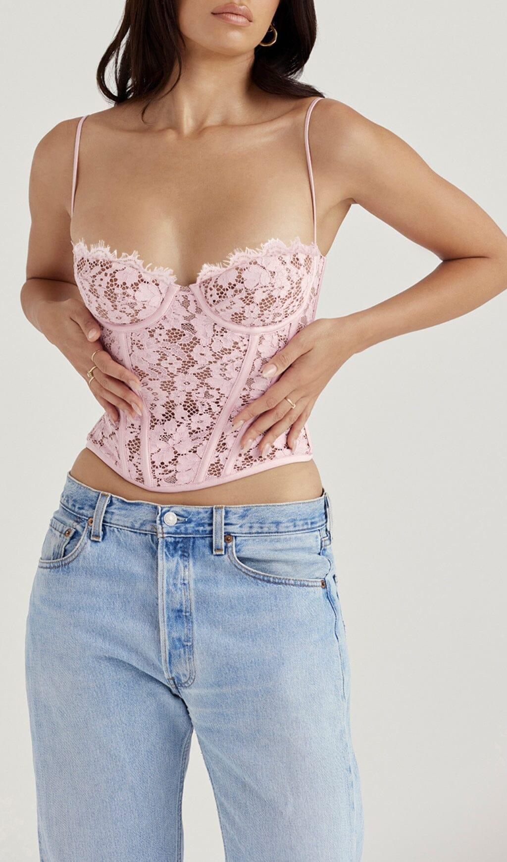 ROSE LACE UNDERWIRED CORSET