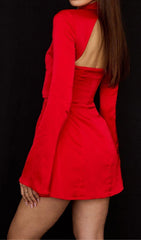 SCARLET CUT OUT SATIN MINI DRESS