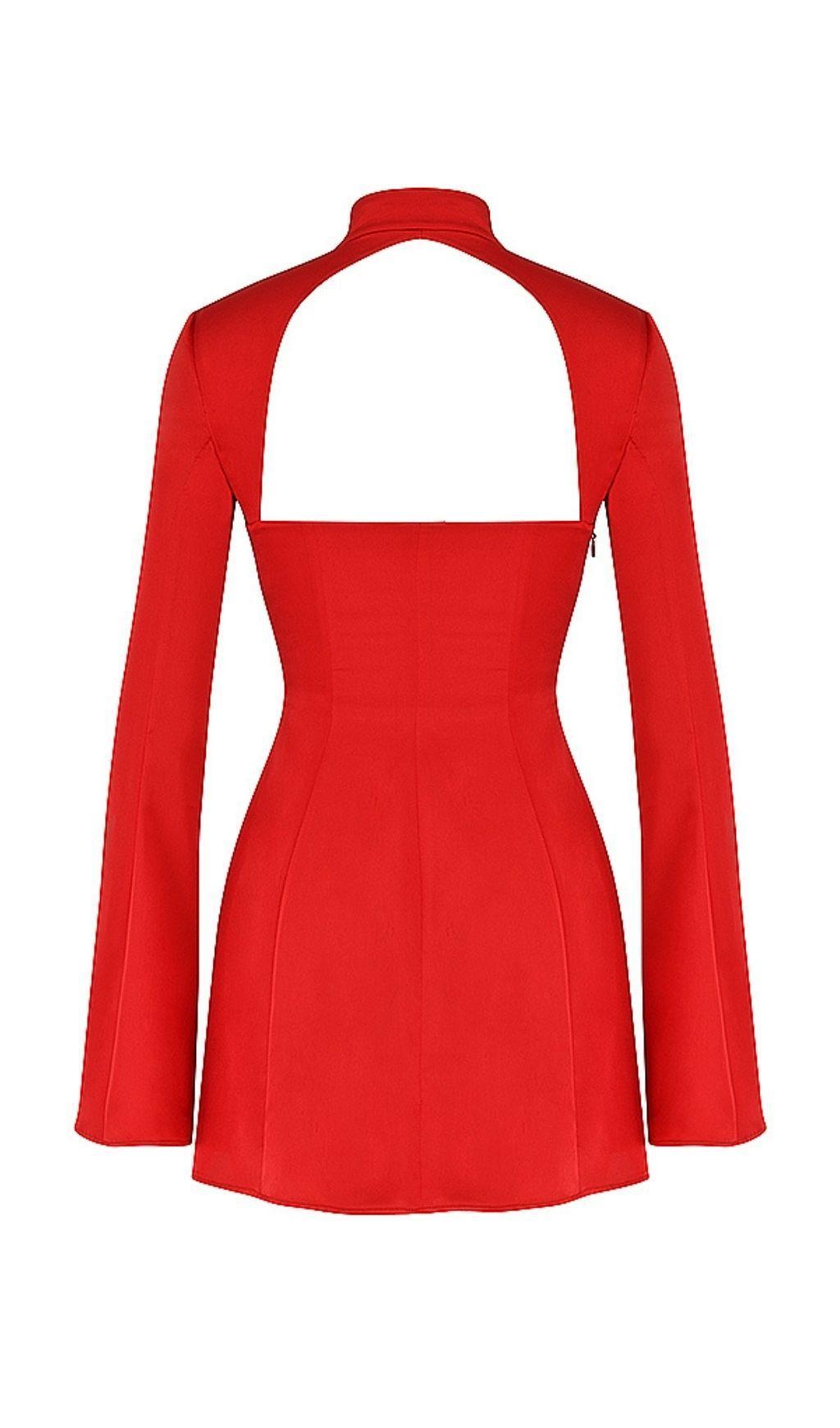 SCARLET CUT OUT SATIN MINI DRESS