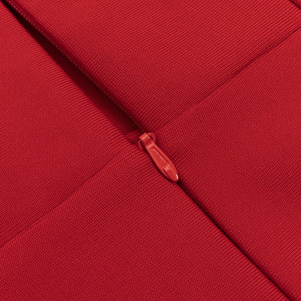 ONE SLEEVE BUSTIER DRESS IN RED
