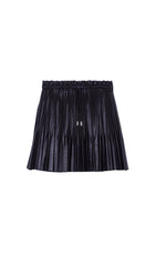 PLEATED FAUX LEATHER SKIRT