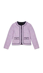 LONG-SLEEVE TWEED BOUCLE JACKET