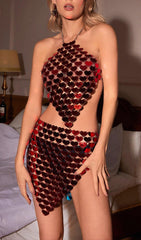 HEART ACRYLIC CHAINMAIL SKIRT SET