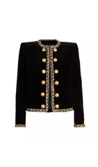 EMBELLISHED VELVET JACKET IN BLACK