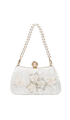 FLORAL LACE PEARL CLUTCH