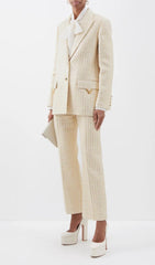 COTTON-BLEND TWEED JACKET SUIT