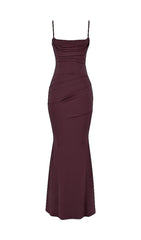 DARK CHERRY CORSET MAXI DRESS