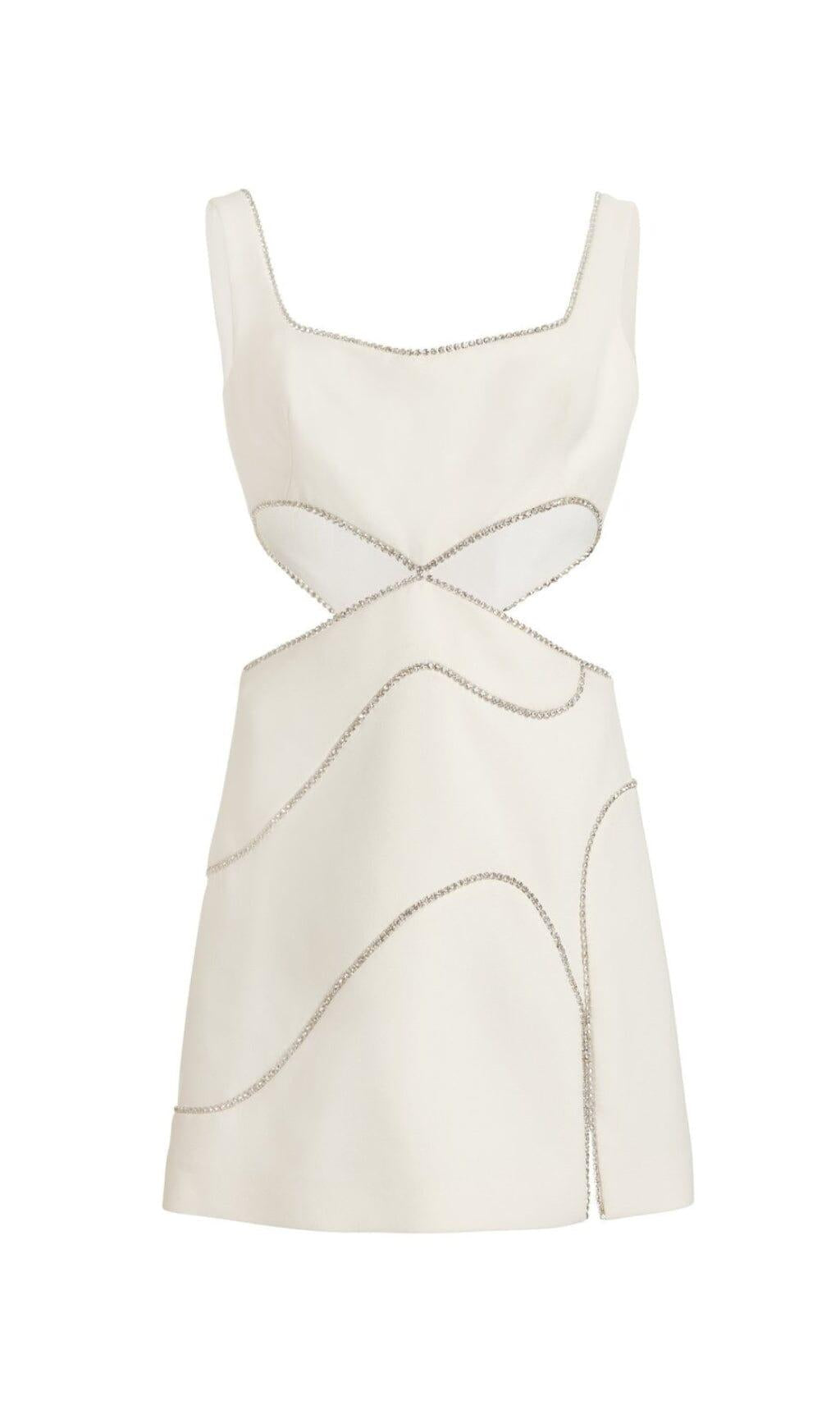 DIAMOND CUTOUR MINI DRESS IN WHITE