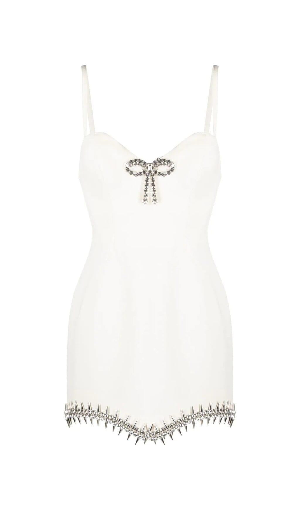 BANDAGE DIAMOND STRAPPY MINI DRESS IN WHITE