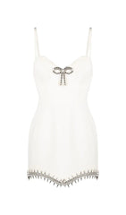 BANDAGE DIAMOND STRAPPY MINI DRESS IN WHITE