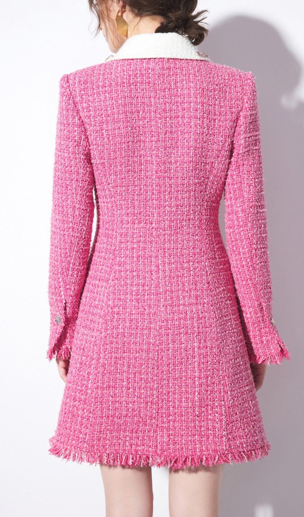 PINK HEAVY BEADED SMALL FRAGRANT WOOLEN JACKET