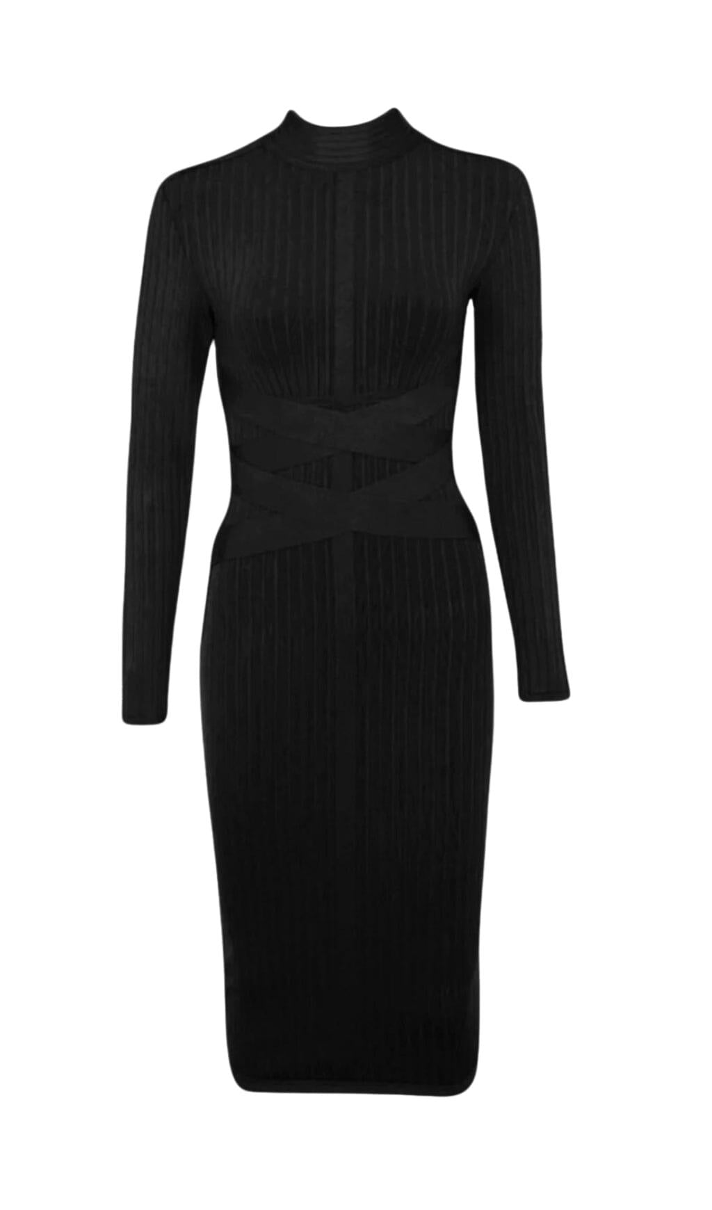 BLACK BANDAGE BASE DRESS