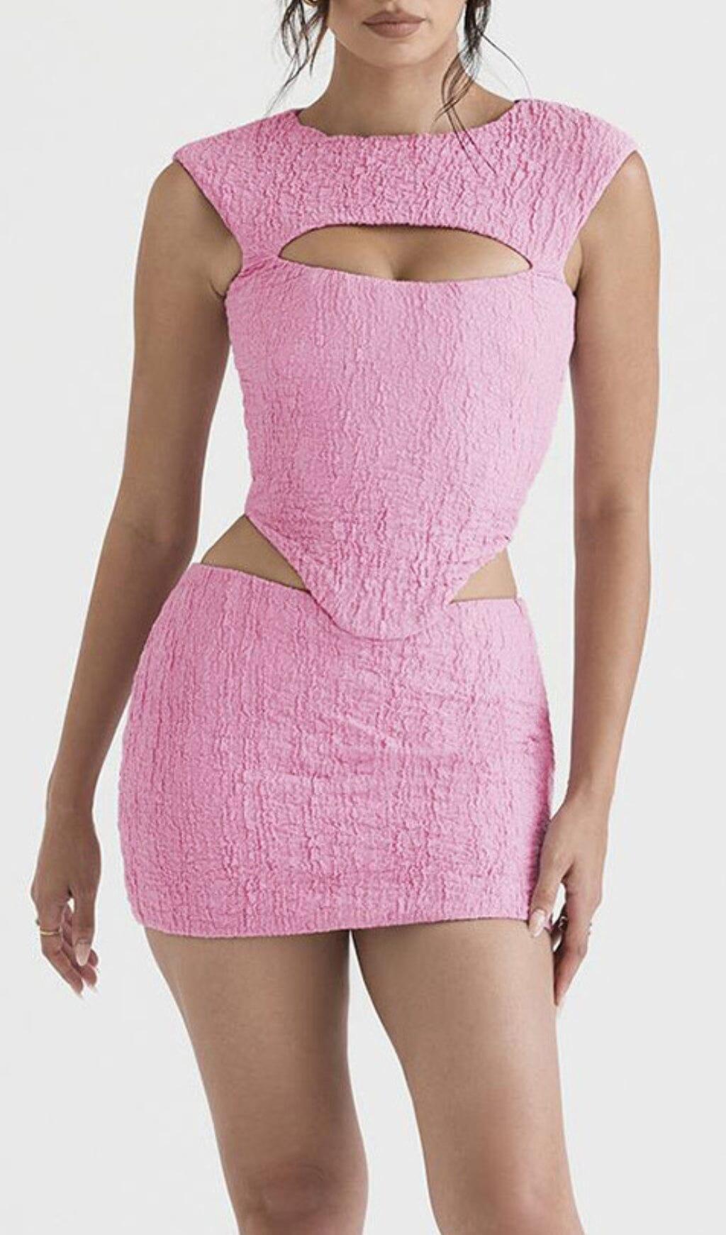 PINK CORSET TWO PIECES SUIT