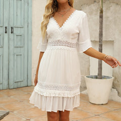 Juniper White Lace Mini Dress