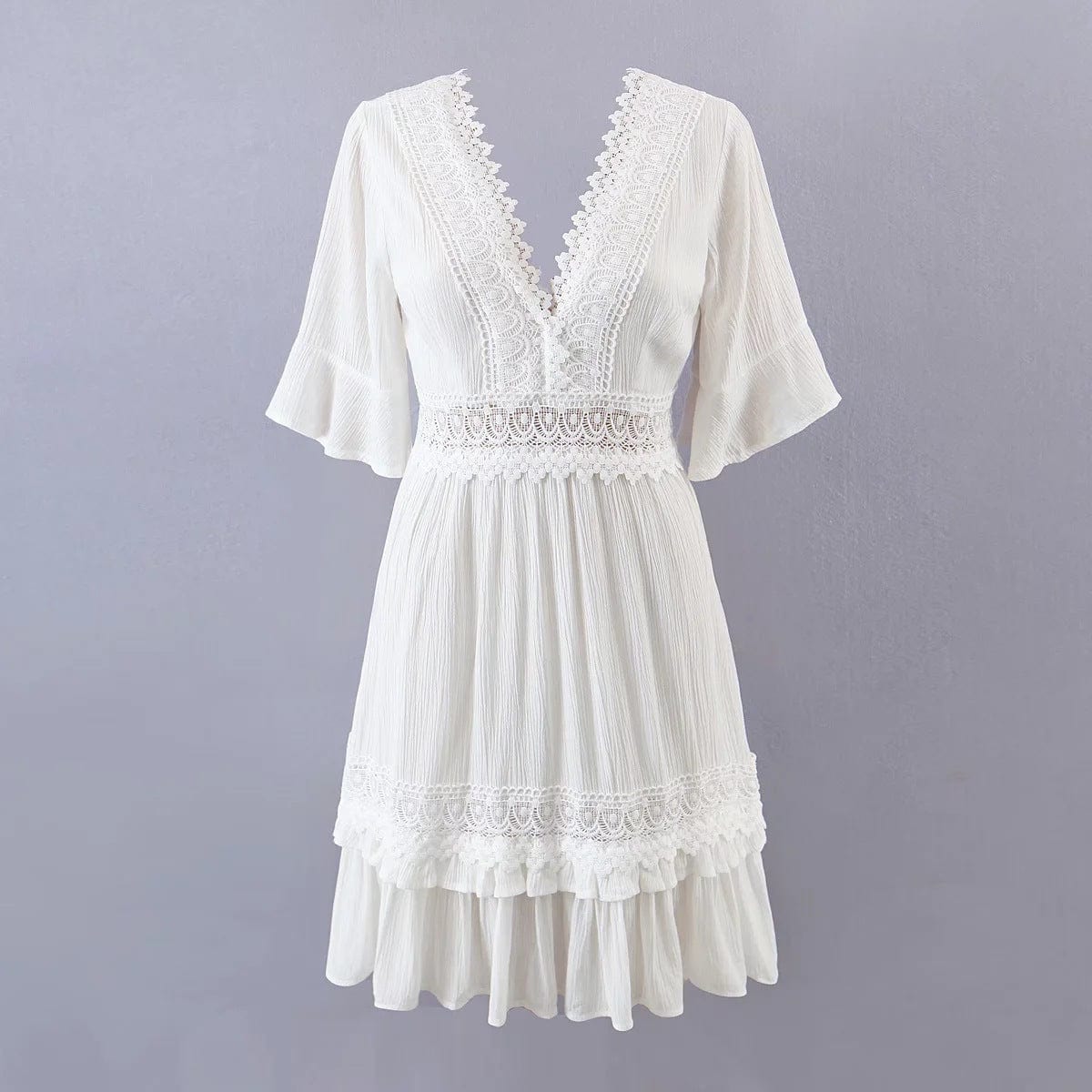 Juniper White Lace Mini Dress