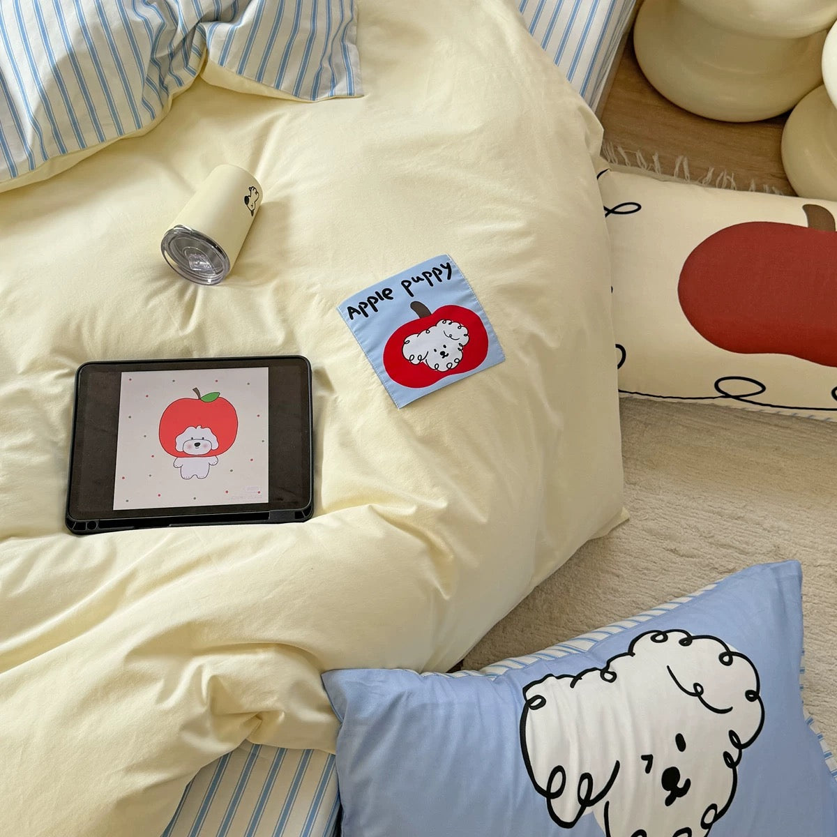 Cute Puppy Cotton Bedding Set