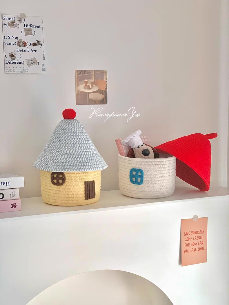 Kawaii House-Shaped Storage Basket
