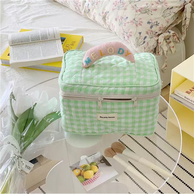 Chic Plaid Cosmetic Bag
