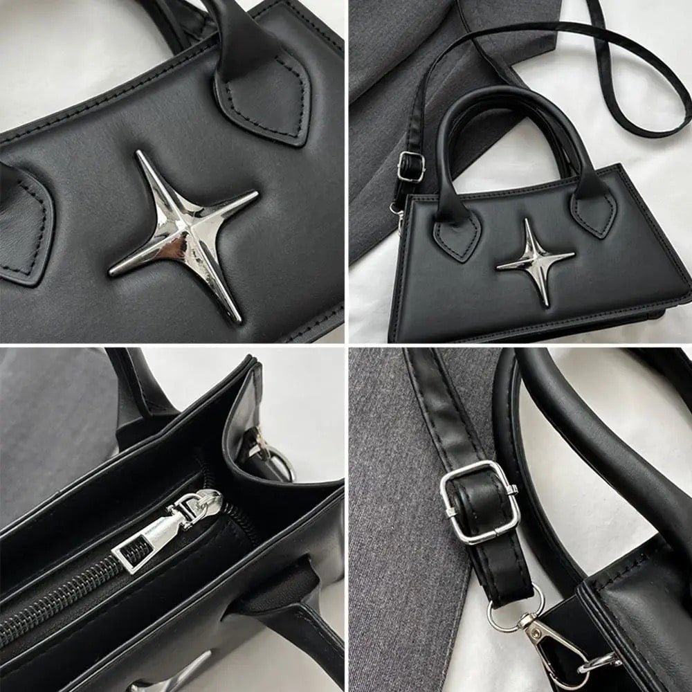 Black Mini Leather Y2k Bag