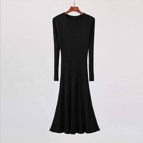 Long Knitted Sweater Dress for Casual Winter Sweater Dress
